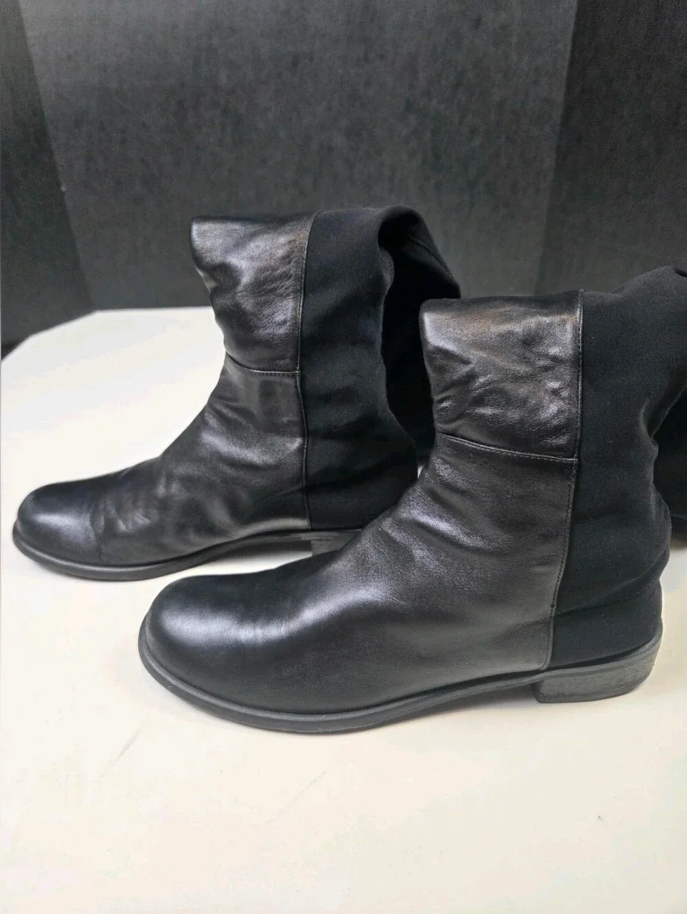 Stuart Weitzman 5050 Over-The-Knee Boots Leather Black Stretchy Size 10M US